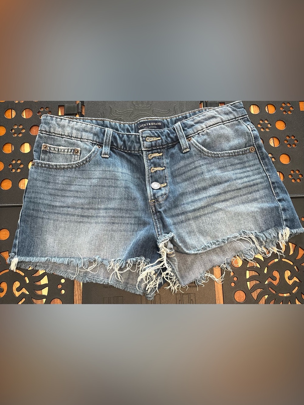 Lucky Brand Light Blue Frayed Denim Cutoff Shorts